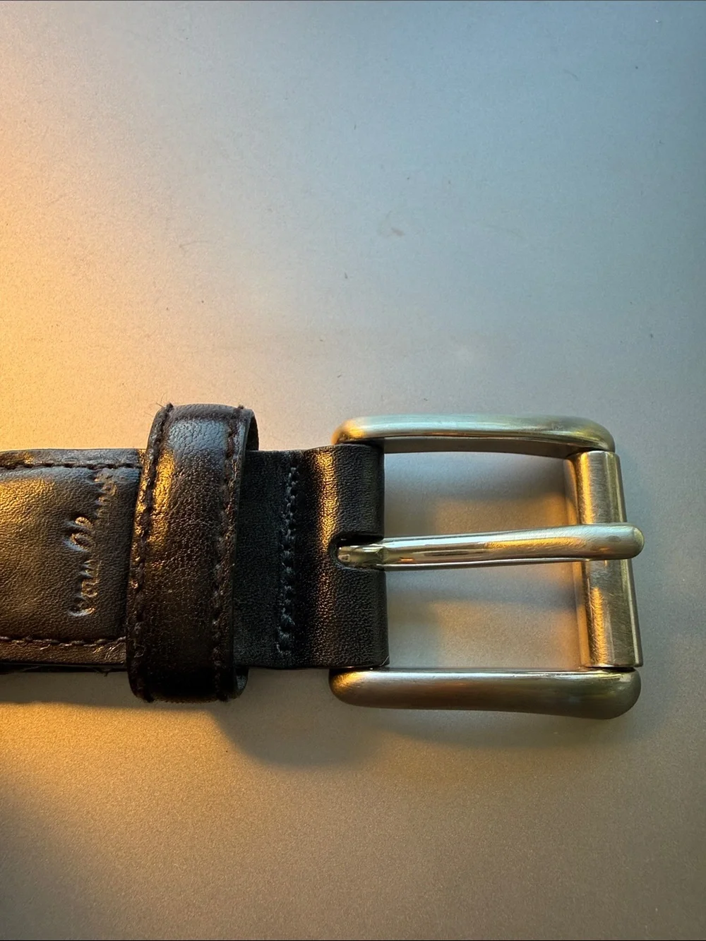 Vintage Bobby Jones Black Braided Leather Belt Solid Brass Buckle